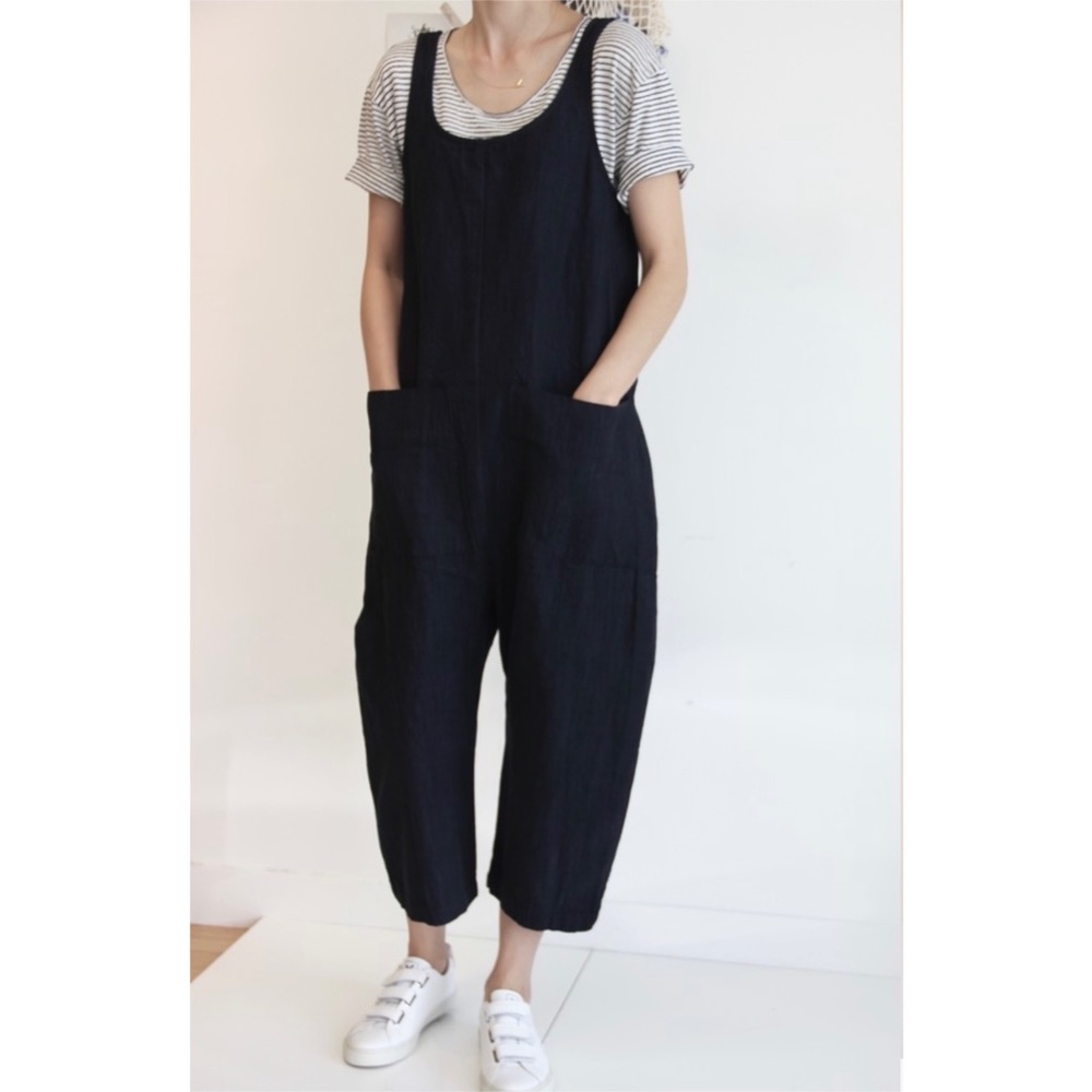 Ilana Kohn Gary Linen Blend Deep Indigo Jumpsuit